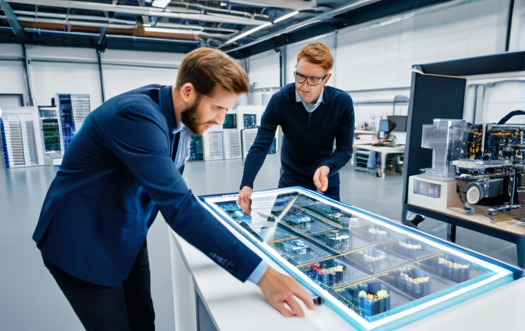 기계설계기사와 에너지 효율 설계 - **Prompt:** A vibrant, high-tech German factory floor at dusk. Modern, energy-efficient machinery wi... 기계설계기사와 에너지 효율 설계 - **Prompt:** A vibrant, high-tech German factory floor at dusk. Modern, energy-efficient machinery wi...