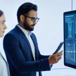 Home 7 기계설계기사와 컴포넌트 설계 사례 - **Digital Twin & Collaborative Engineering in a German Lab**
A group of four diverse engineers, ...